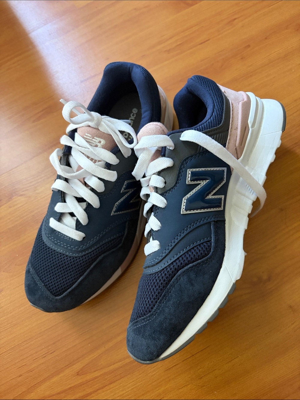 New Balance Women’s Navy and Pink Lace-Up Sneakers